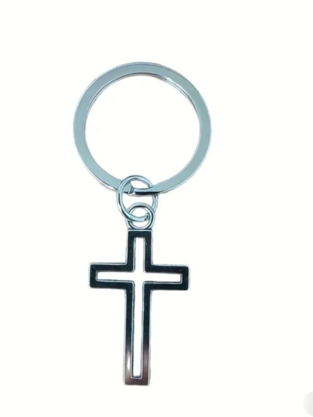 Silver Cross Keychain - Men's Accessory